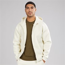 Lyle And Scott Vintage Mens Neoprene Zip Through Hoodie Bleached Stone