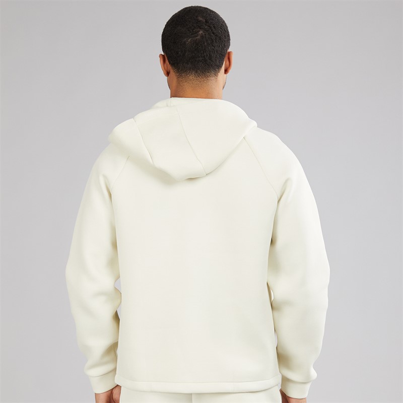 Lyle And Scott Vintage Mens Neoprene Zip Through Hoodie Bleached Stone