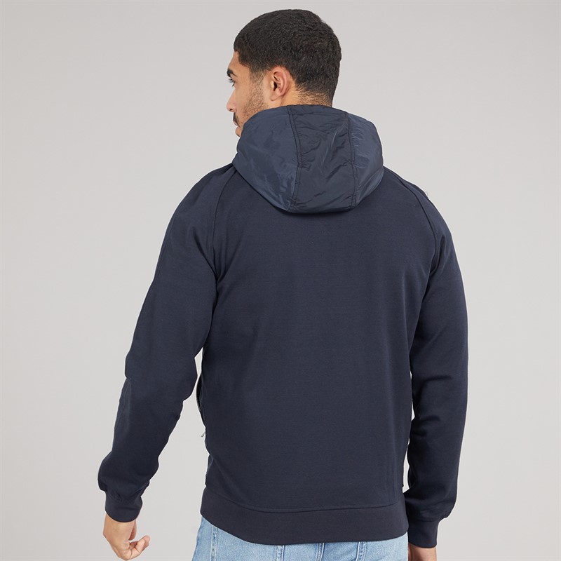 Lyle And Scott Vintage Mens Half Raglan Hybrid Hoodie Dark Navy