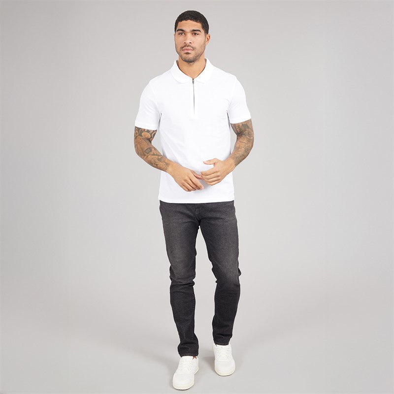 Lyle And Scott Vintage Mens Ottoman Half Zip Polo Shirt White