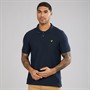 Lyle And Scott Vintage Mens Jacquard Dobby Polo Shirt Dark Navy
