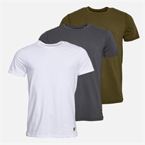 Lyle And Scott Vintage Mens Basic Three Pack Loungewear T-Shirts White/Olive/Gunmetal