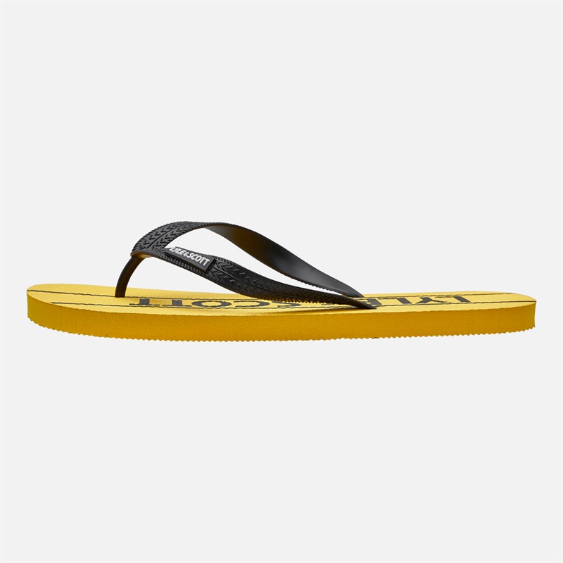 Lyle And Scott Vintage Mens Sand Flip Flops Yellow/Black
