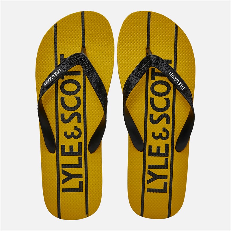 Lyle And Scott Vintage Mens Sand Flip Flops Yellow/Black