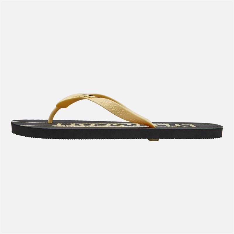 Lyle And Scott Vintage Mens Sand Flip Flops Black/Gold