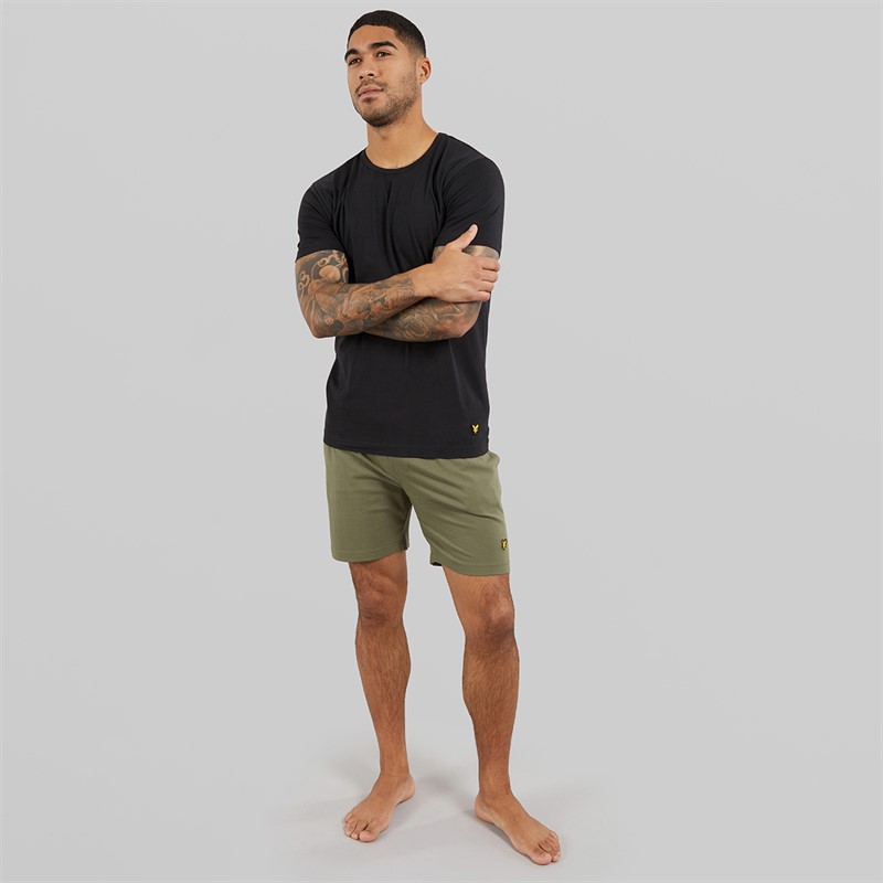 Lyle And Scott Vintage Mens Charlie T-Shirt And Shorts Loungewear Set Black/Beetle