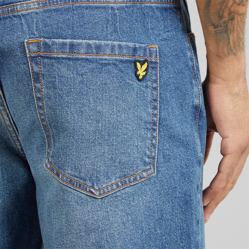 Lyle And Scott Vintage Mens Tapered Jeans Stone Wash Blue