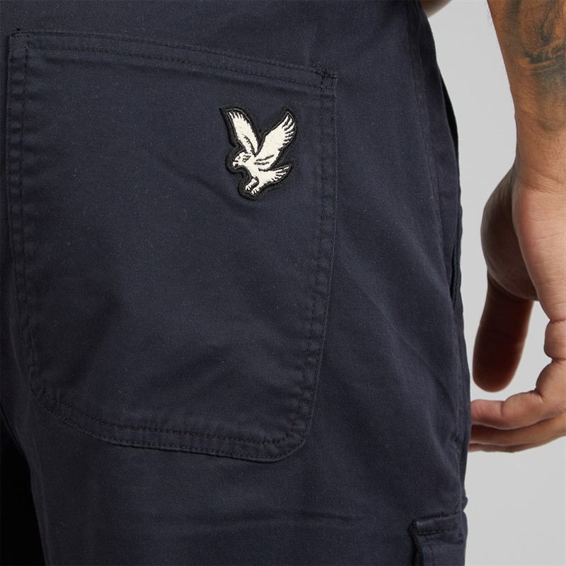 Lyle And Scott Vintage Mens Patch Pocket Cargo Trousers Dark Navy