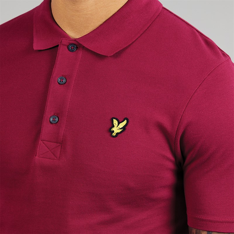 Lyle And Scott Vintage Mens Polo Shirt Rich Burgundy