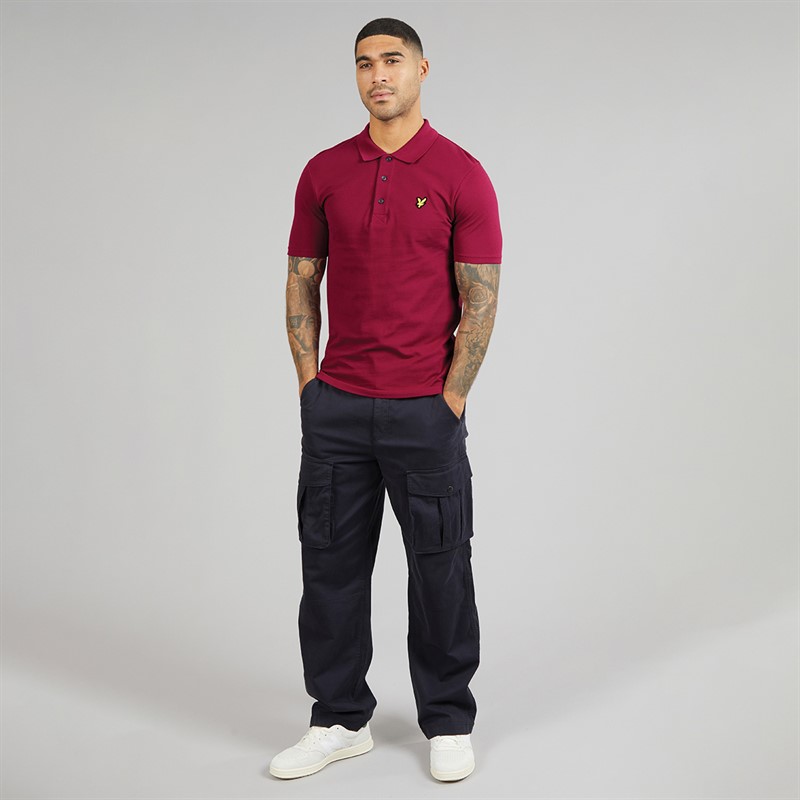 Lyle And Scott Vintage Mens Polo Shirt Rich Burgundy