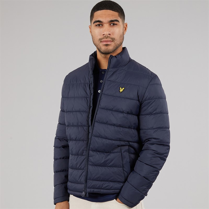 Lyle And Scott Vintage Mens Quilted Puffer Coat Blue Night