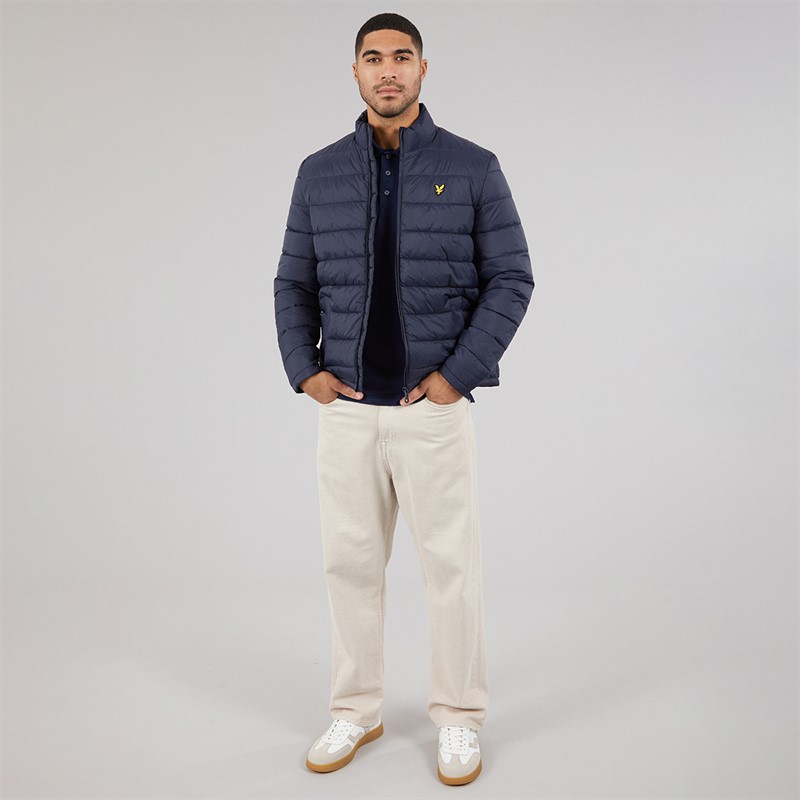 Lyle And Scott Vintage Mens Quilted Puffer Coat Blue Night