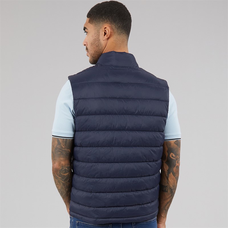 Lyle And Scott Vintage Mens Quilted Puffer Gilet Blue Night
