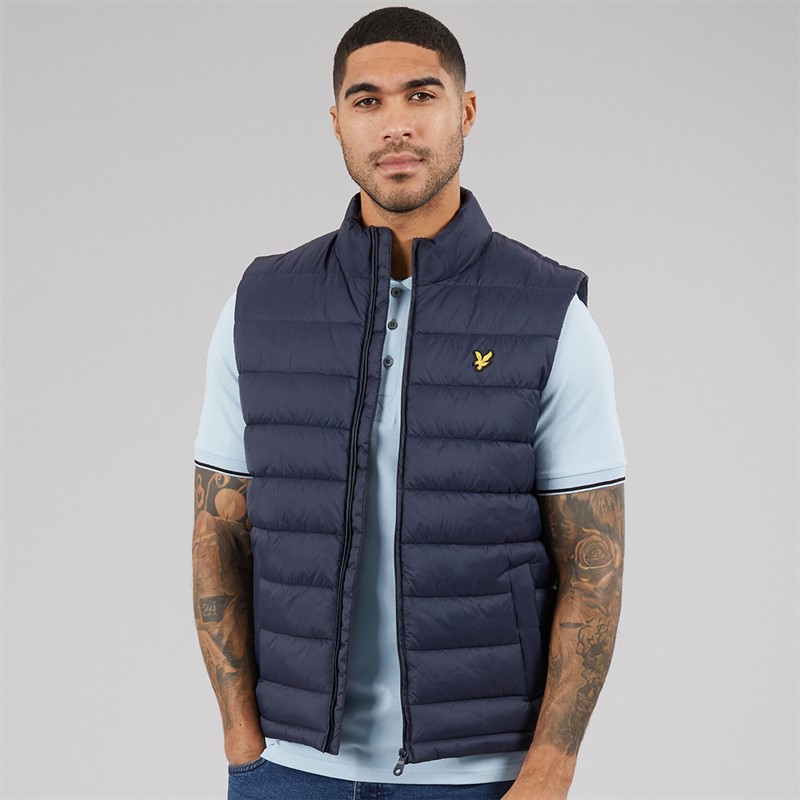Lyle And Scott Vintage Mens Quilted Puffer Gilet Blue Night