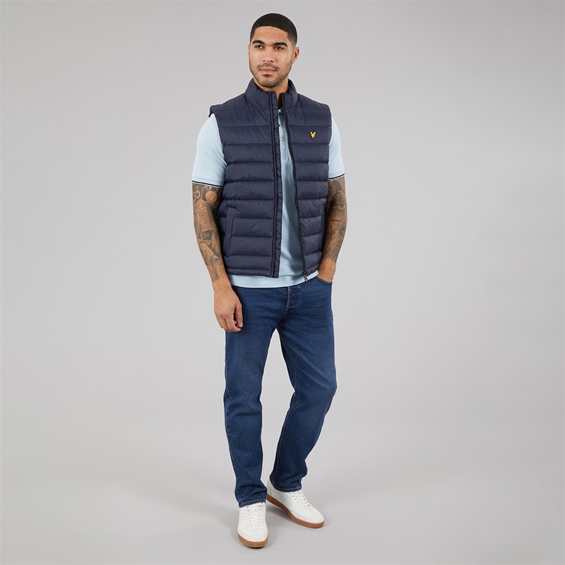 Lyle And Scott Vintage Mens Quilted Puffer Gilet Blue Night