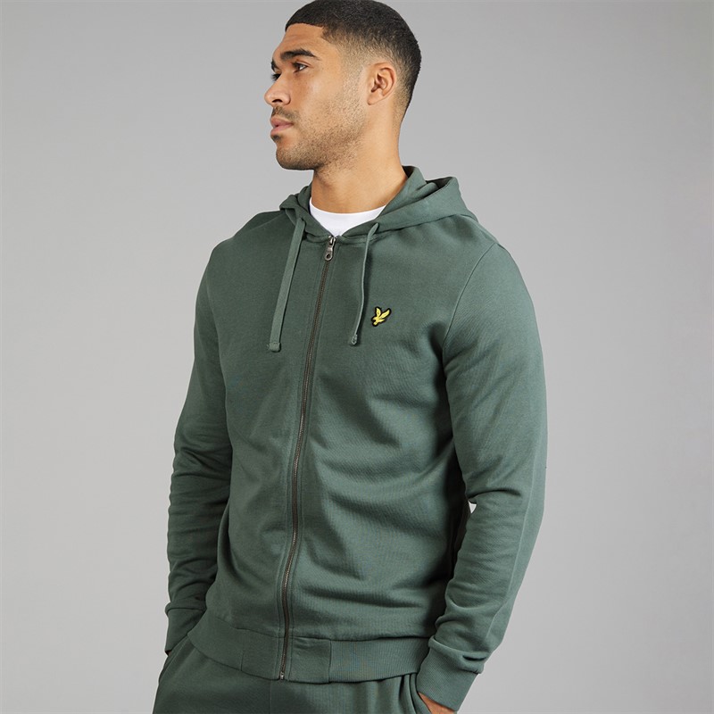 Lyle And Scott Vintage Mens Zip Through Hoodie Green Mercurial