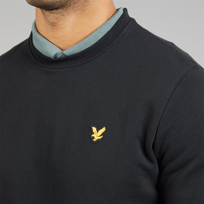 Lyle And Scott Vintage Mens Crew Neck Sweatshirt True Black