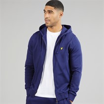 Lyle And Scott Vintage Mens Zip Through Hoodie Deep Indigo