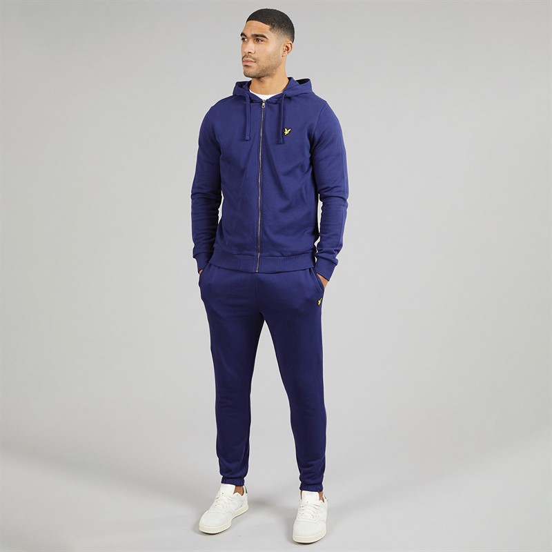 Lyle And Scott Vintage Mens Zip Through Hoodie Deep Indigo
