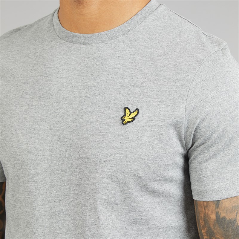 Lyle And Scott Vintage Mens Plain T-Shirt Mid Grey Marl