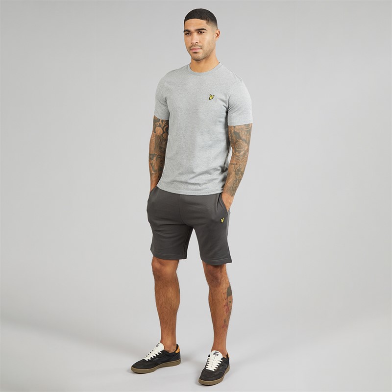 Lyle And Scott Vintage Mens Plain T-Shirt Mid Grey Marl