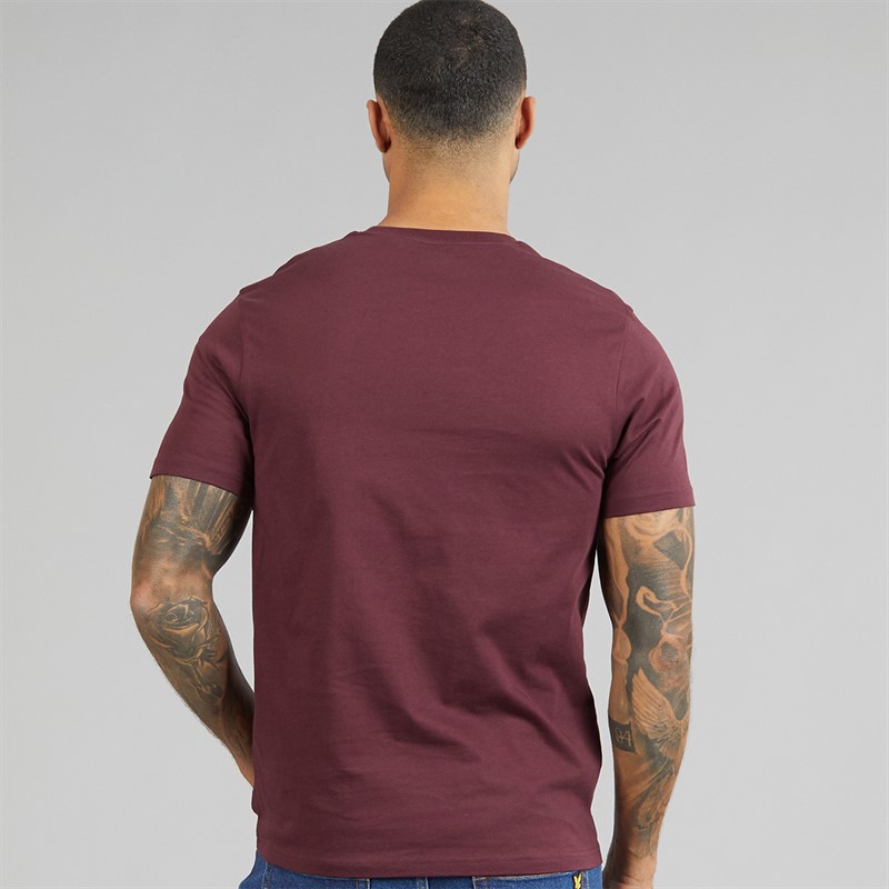 Lyle And Scott Vintage Mens Plain T-Shirt Burgundy
