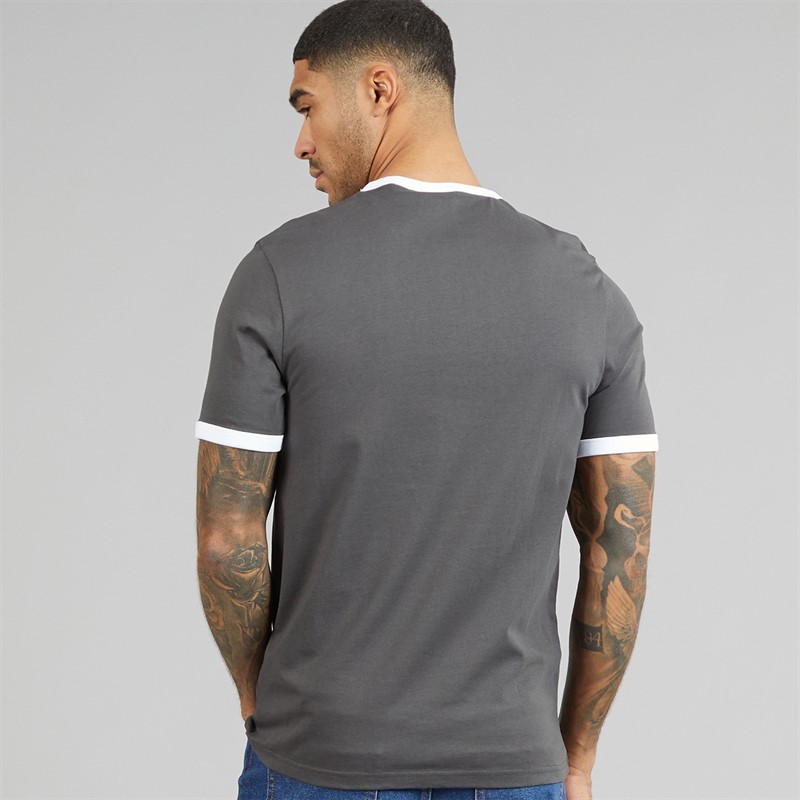 Lyle And Scott Vintage Mens Ringer T-Shirt Gunmetal/White