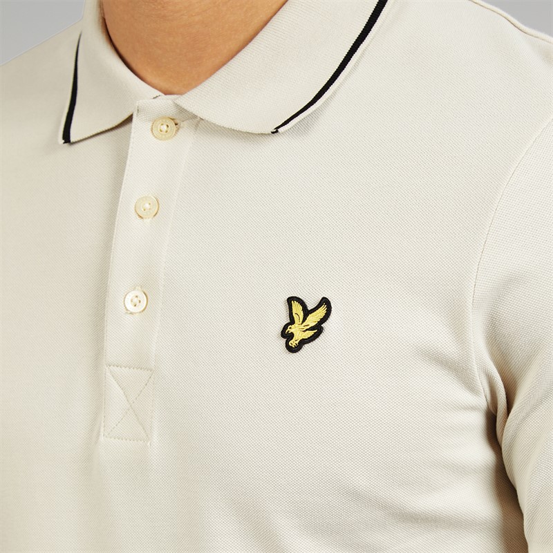 Lyle And Scott Vintage Mens Tipped Polo Shirt Cove/Jet Black