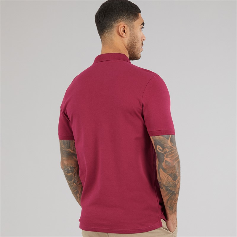 Lyle And Scott Vintage Mens Plain Polo Shirt Rich Burgundy