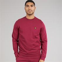Lyle And Scott Vintage Mens Crew Neck Sweatshirt Rich Burgundy