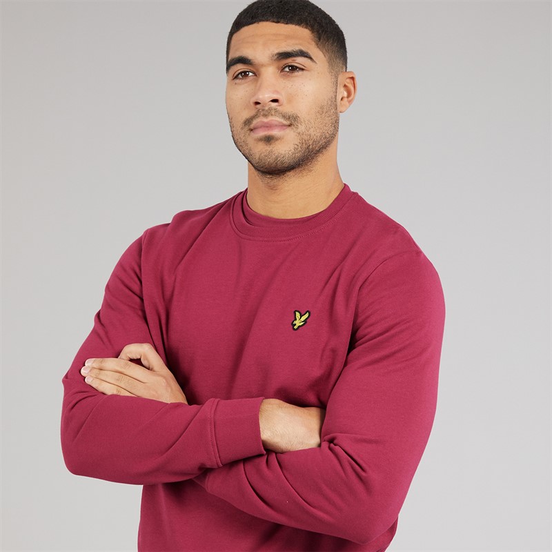 Lyle And Scott Vintage Mens Crew Neck Sweatshirt Rich Burgundy