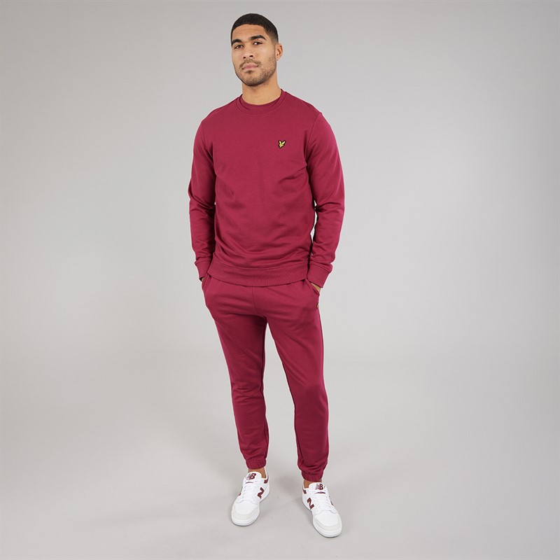 Lyle And Scott Vintage Mens Crew Neck Sweatshirt Rich Burgundy