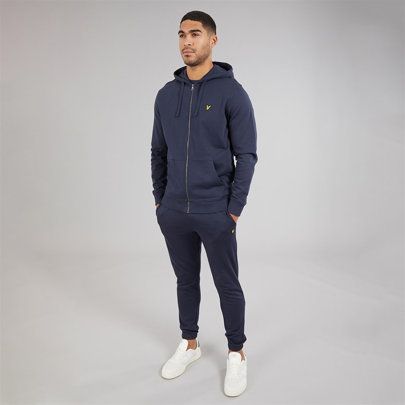 Lyle And Scott Vintage Mens Zip Through Hoodie Blue Night