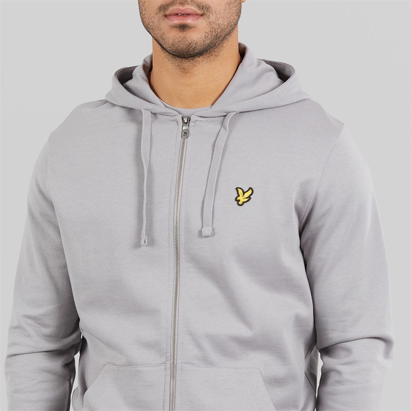 Lyle And Scott Vintage Mens Zip Through Hoodie Gull Grey