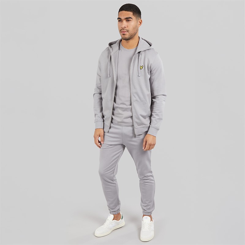 Lyle And Scott Vintage Mens Zip Through Hoodie Gull Grey