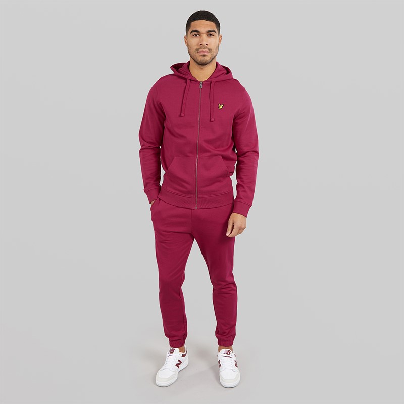 Lyle And Scott Vintage Mens Zip Through Hoodie Rich Burgundy