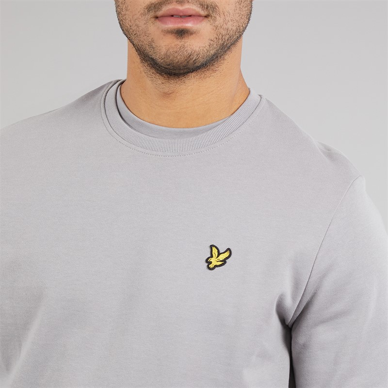 Lyle And Scott Vintage Mens Crew Neck Sweatshirt Gull Grey