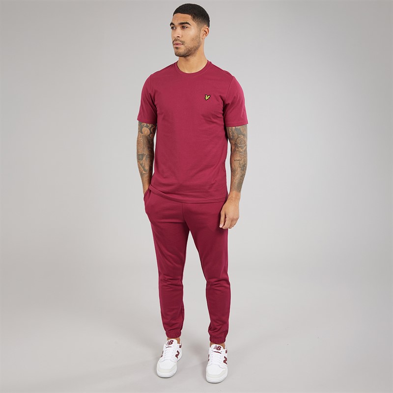 Lyle And Scott Vintage Mens Slim Joggers Rich Burgundy