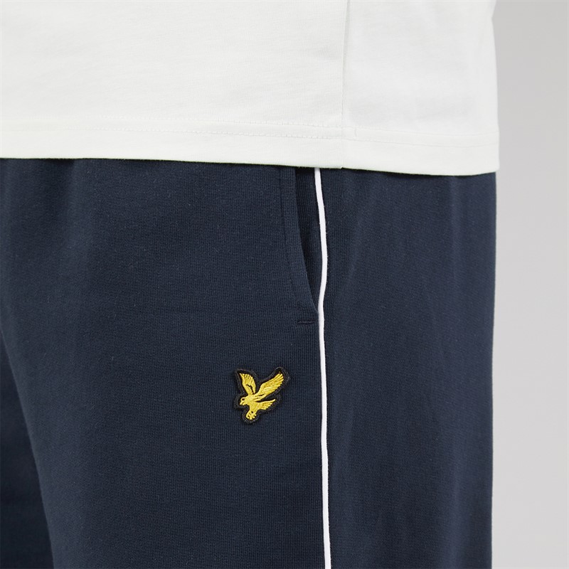 Lyle And Scott Vintage Mens Piped Straight Leg Track Bottoms Dark Navy