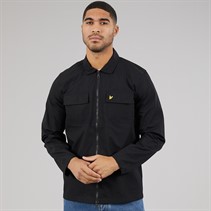 Lyle And Scott Vintage Mens Cotton Overshirt Jet Black
