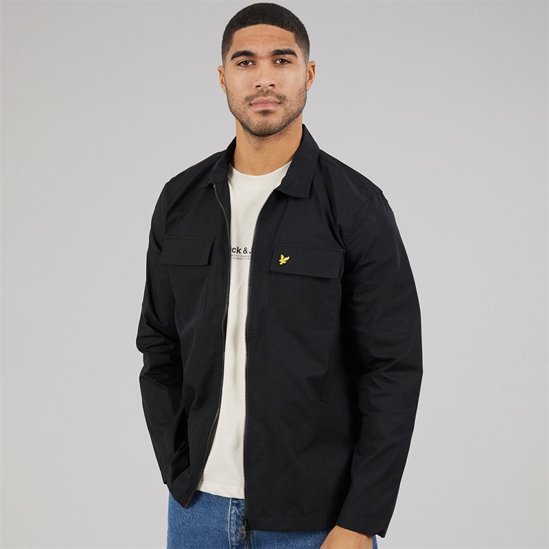 Lyle And Scott Vintage Mens Cotton Overshirt Jet Black