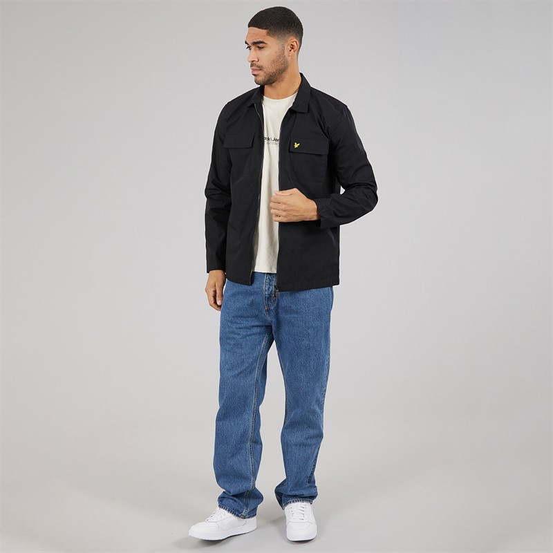 Lyle And Scott Vintage Mens Cotton Overshirt Jet Black