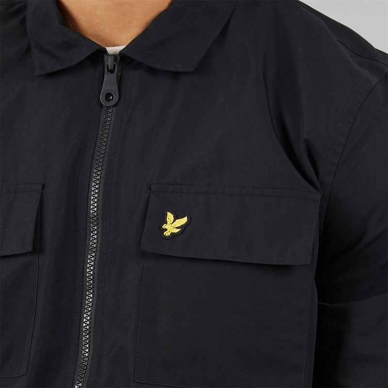 Lyle And Scott Vintage Mens Cotton Overshirt Jet Black