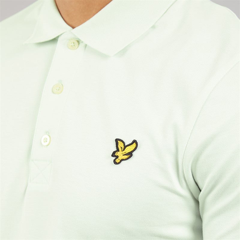 Lyle And Scott Vintage Mens Plain Polo Shirt Blue Ice