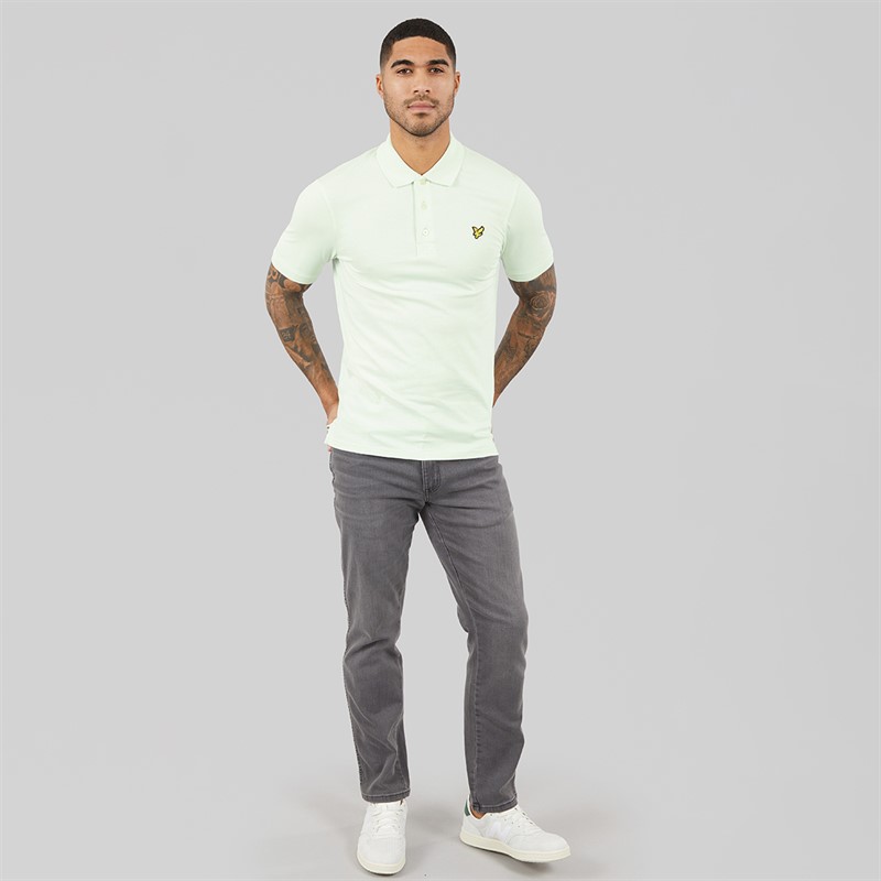 Lyle And Scott Vintage Mens Plain Polo Shirt Blue Ice