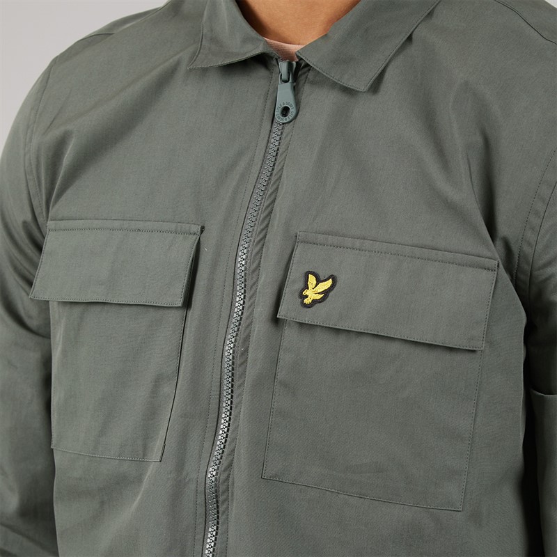 Lyle And Scott Vintage Mens Cotton Overshirt Gunmetal