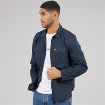 Lyle And Scott Vintage Mens Cotton Overshirt Dark Navy