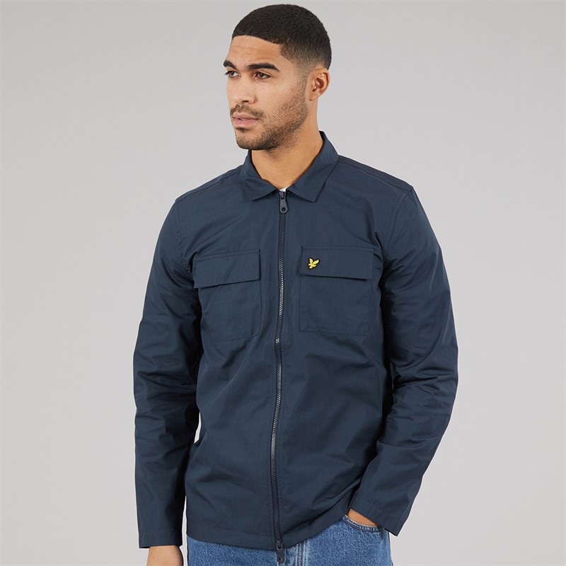 Lyle And Scott Vintage Mens Cotton Overshirt Dark Navy