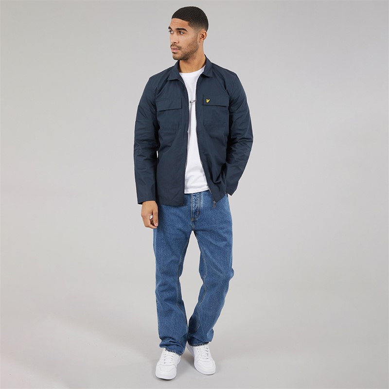 Lyle And Scott Vintage Mens Cotton Overshirt Dark Navy