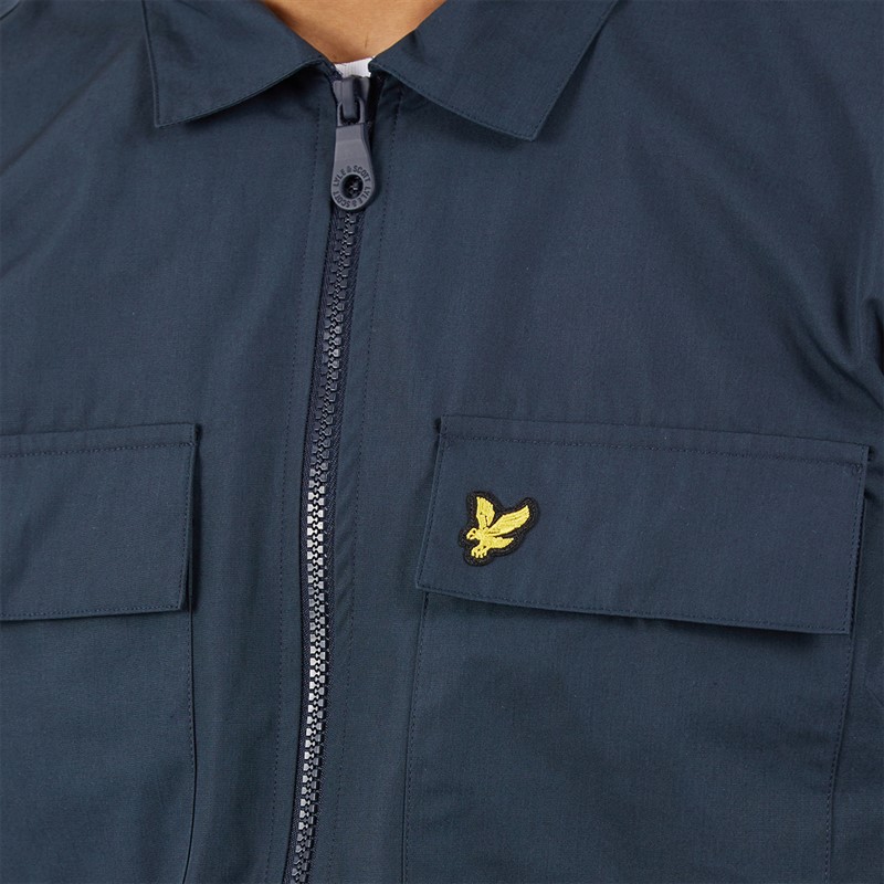 Lyle And Scott Vintage Mens Cotton Overshirt Dark Navy